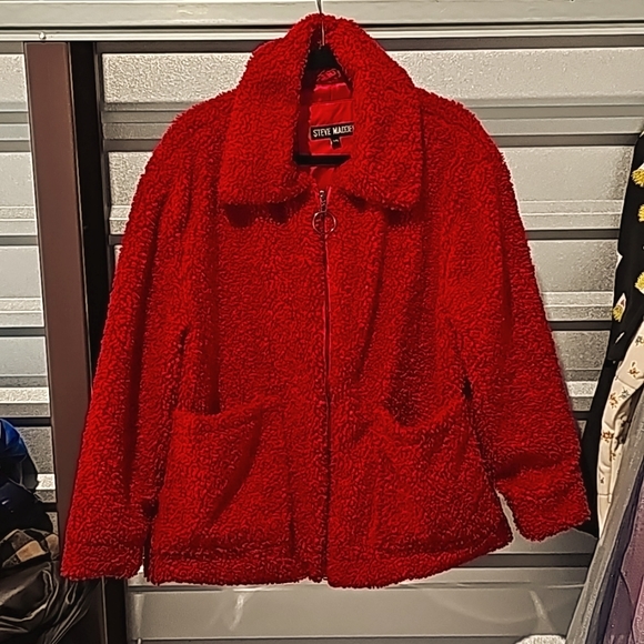 Steve Madden Jackets & Blazers - Steve Madden Red Teddy Jacket
